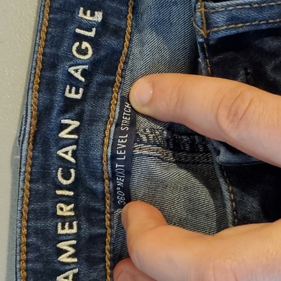AMERICAN Eagle 360 next level stretch dark wash super high rise jeggings - Picture 6 of 8